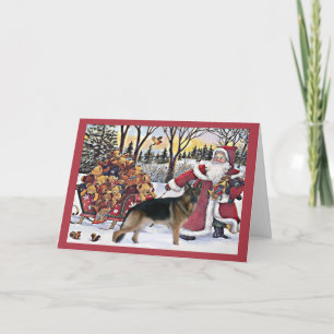 Festiva Navidades del Pastor Alemán Tarjeta Santa Bears