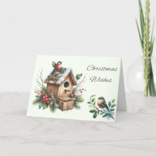 Festiva Navidades desean tarjeta de Navidades de Birdhouse