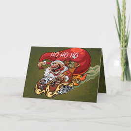 Festiva Navidades divertidos de Santa Claus con la tarjeta