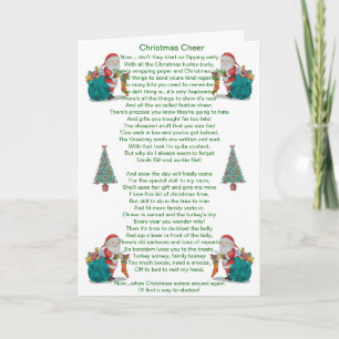 Festiva navidades divertidos poema santa y tarjeta de árbo