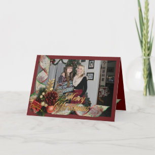 Festiva Navidades elegancia 2 tarjeta de foto