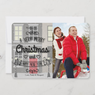 Festiva Navidades En La Tarjeta Fotográfica De Fiestas De 