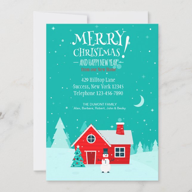 Festiva Navidades en nuestra nueva tarjeta de vacaciones e (Anverso)