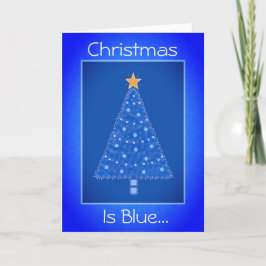 Festiva Navidades es tarjeta azul de vacaciones plegada