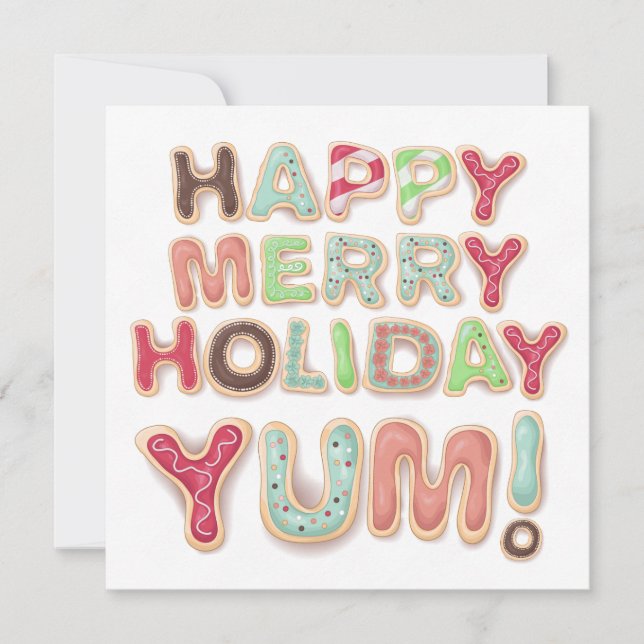 Festiva Navidades escarchados galletas horneando tarjeta d (Anverso)