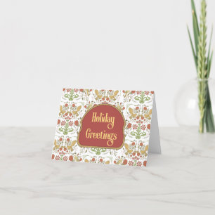 Festiva Navidades estilo William Morris y tarjeta de vacac