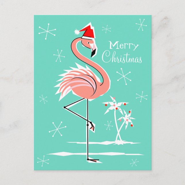 Festiva Navidades Flamingo Flamingo Ferry Christmas postal (Anverso)