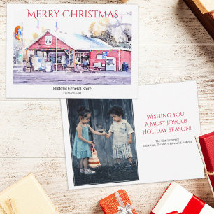 Festiva Navidades fotográficos personalizados Tarjeta Ruta