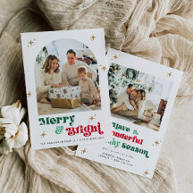 Navidades fotográficos Retro 2 Tarjeta Boho Holida