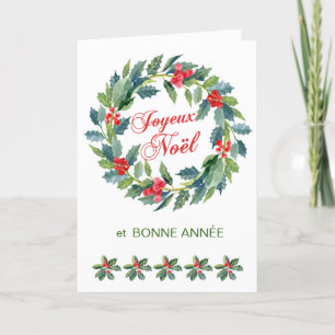 Festiva Navidades franceses, tarjeta navideña de coraje ho