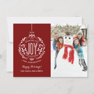 FESTIVA NAVIDADES HOLIDAY JOY CHALK TARJETA DE FOTO DE ART