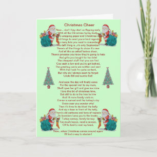 Festiva navidades humorísticos poema santa y tarjeta de ár