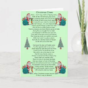 Festiva navidades humorísticos poema santa y tarjeta de ár