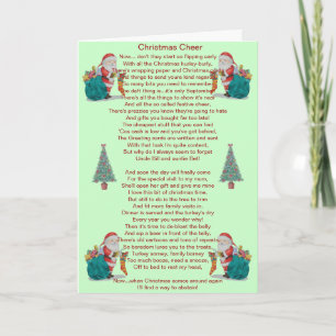Festiva navidades humorísticos poema santa y tarjeta de ár