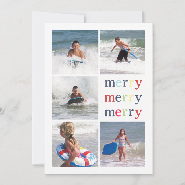 Festiva Navidades iluminan tarjeta multifoto de doble cara (Anverso)