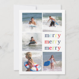 Festiva Navidades iluminan tarjeta multifoto de doble cara