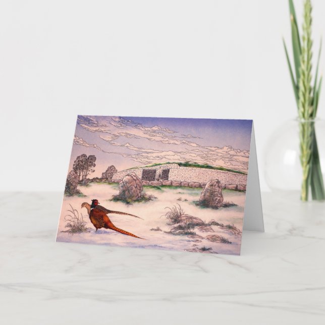 Festiva Navidades irlandeses célebres con tarjeta Newgrang (Anverso)