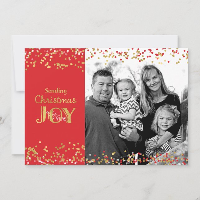 Festiva Navidades Joy tarjeta de saludo de fotos de vacaci (Anverso)