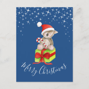 Festiva Navidades koala y postal de arte caprichoso