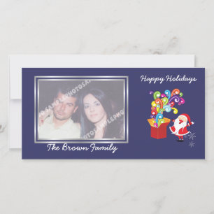 Festiva Navidades lindo Papá Noel y tarjeta de foto de caj