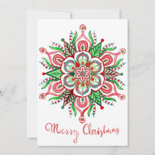 Festiva Navidades mandala tarjeta de saludo de vacaciones 