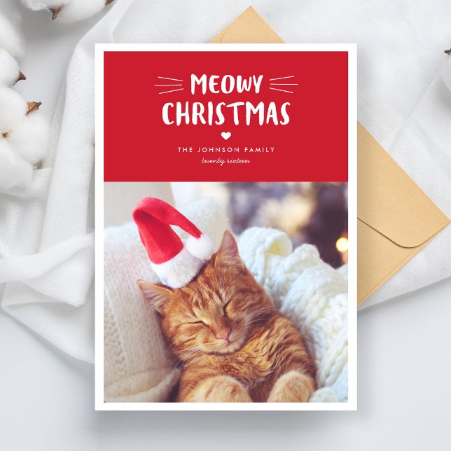 Festiva Navidades Meowy | Tarjeta fotográfica de vacacione (Subido por el creador)