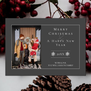 Festiva Navidades minimalistas de copos de nieve Tarjeta