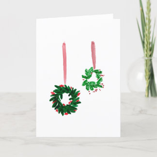 Festiva Navidades minimalistas usaban tarjeta acuarela