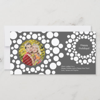 Festiva Navidades modernos con tarjeta de foto-gris oscuro