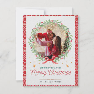 Festiva Navidades modernos foto tarjeta de vacaciones plan