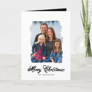 Festiva Navidades modernos pintados   Tarjeta fotográfica 