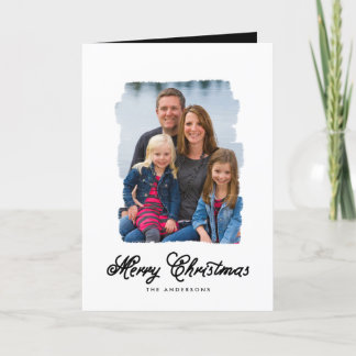 Festiva Navidades modernos pintados | Tarjeta fotográfica