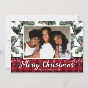 Festiva Navidades modernos tarjeta de foto de vacaciones d