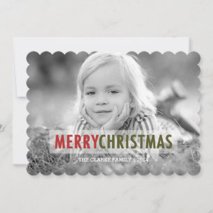 FESTIVA NAVIDADES MODERNOS TARJETA DE FOTOGRAFÍA DE VACA