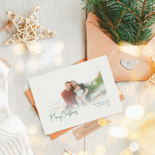 Festiva Navidades modernos   Tarjeta de vacaciones Green F