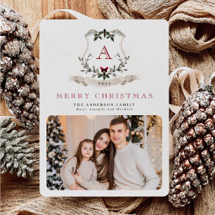 Festiva Navidades Monograma Una tarjeta de vacaciones foto