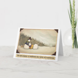 Festiva Navidades: Nacimiento de una tarjeta de Snowman