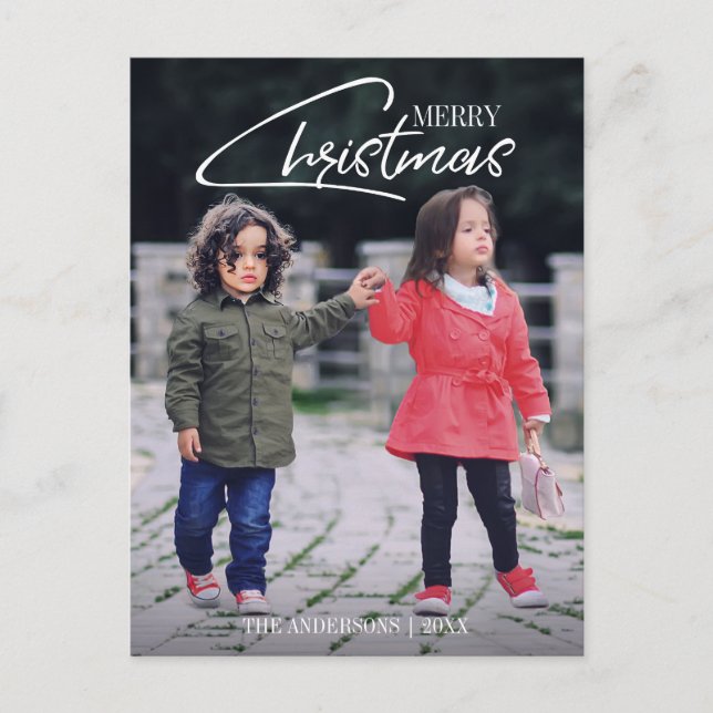 Festiva Navidades nostálgicos guión postal de fotos de vac (Anverso)