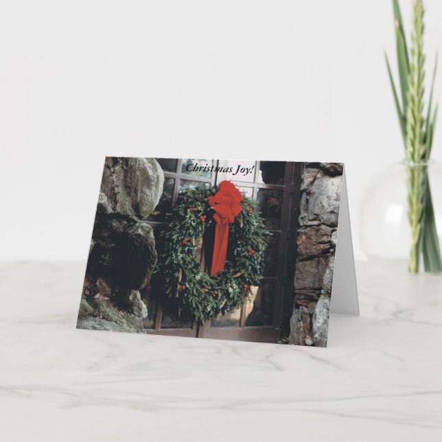 Festiva Navidades o tarjeta de vacaciones con corona (Anverso)