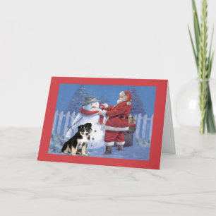 Festiva Navidades pastores australianos con tarjeta de Pap