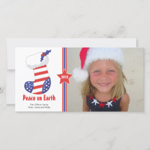 Festiva Navidades patrióticos repartiendo tarjeta de vacac