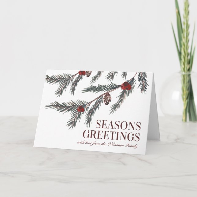 Festiva Navidades Personalizados tradicionales con tarjeta (Anverso)