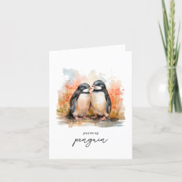 Festiva Navidades pingüinos tarjeta esposa esposo
