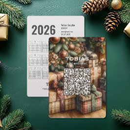 Festiva Navidades QR Código tarjeta de vacaciones de negoc