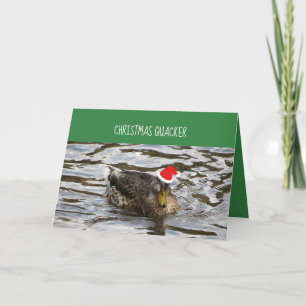 Festiva Navidades Quacker Ducks En Una Tarjeta De Fila