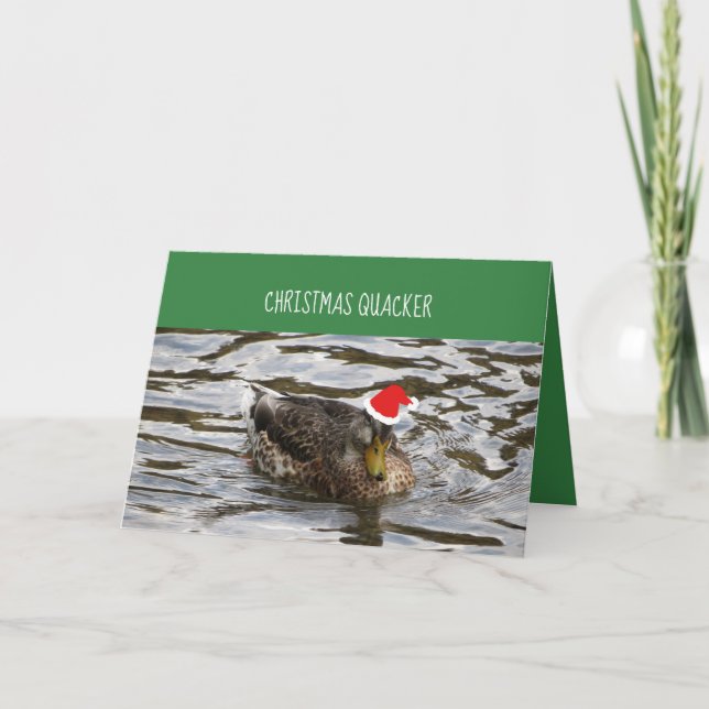 Festiva Navidades Quacker Ducks En Una Tarjeta De Fila (Anverso)