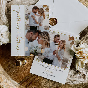 Festiva Navidades recién casados Tarjeta 3 Fotos Tarjeta d
