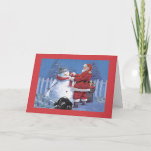 Festiva Navidades recuperadores de Labrador Tarjeta Santa 