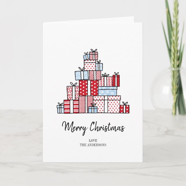 Festiva Navidades Regalos Tarjeta de felicitación de vacac (Anverso)