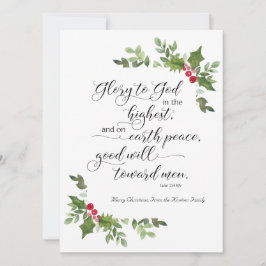 Festiva Navidades religiosos tarjeta de verso de la biblia